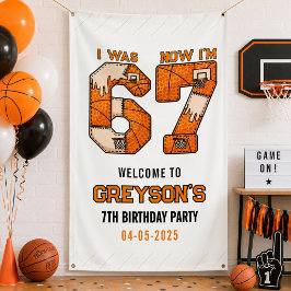 6歳から7歳へ バスケットボール 7歳の誕生日お祝い 横断幕