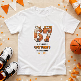 6歳から7歳へ バスケットボール 7歳の誕生日お祝い Tシャツ