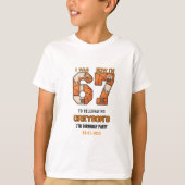 6歳から7歳へ バスケットボール 7歳の誕生日お祝い Tシャツ (正面)