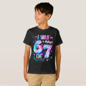 6歳から7歳へ バタフライ 7歳の誕生日 女子 Tシャツ (正面フル)
