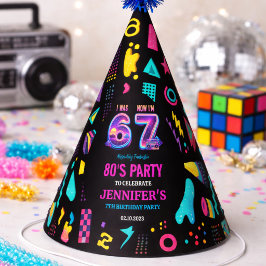 6歳から7歳へ レトロネオン 7歳の誕生日 キッズ用 パーティーハット