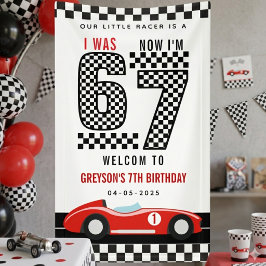 6歳から7歳へ レーシングカー 男の子 7歳の誕生日パーティー 横断幕