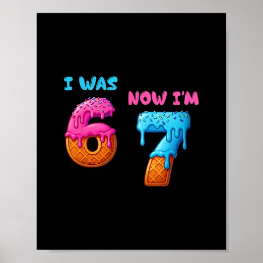 6歳から7歳へ！楽しい7歳の誕生日おめでとう 67 誕生日 ポスター (正面)