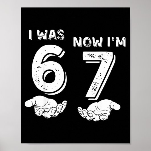6歳から7歳へ!6 7 メメット 手描き 7歳の誕生日 ポスター (正面)