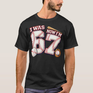 6歳から7歳へ!6 7 野球 スポーツ 67 誕生日 Tシャツ