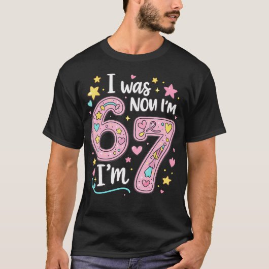 6歳から7歳へ 7歳の誕生日おめでとう Tシャツ (正面)