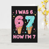 6歳から7歳 かわいいアイス 7歳の誕生日 キッズ カード (黄色い花)