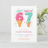 6歳から7歳 アイスクリームみたいに成長中 お誕生日おめでとう 招待状 (スタンド正面)