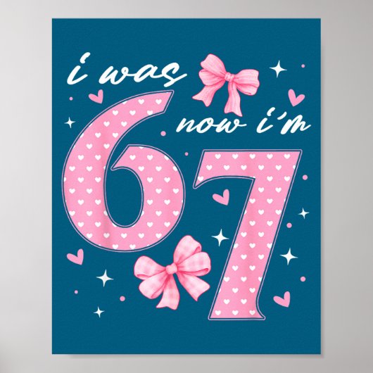 6歳から7歳 コケット ピンク リボン 誕生日 お姫様 ポスター (正面)