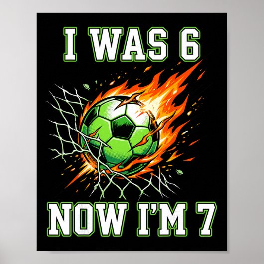 6歳から7歳 サッカー 誕生日 少年 フットボール ボーイ K ポスター (正面)