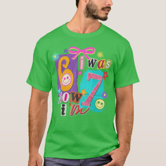 6歳だったのに今は7歳 6+7 6歳 7歳 メモ おもしろTシャツ 7歳の誕生日 Tシャツ