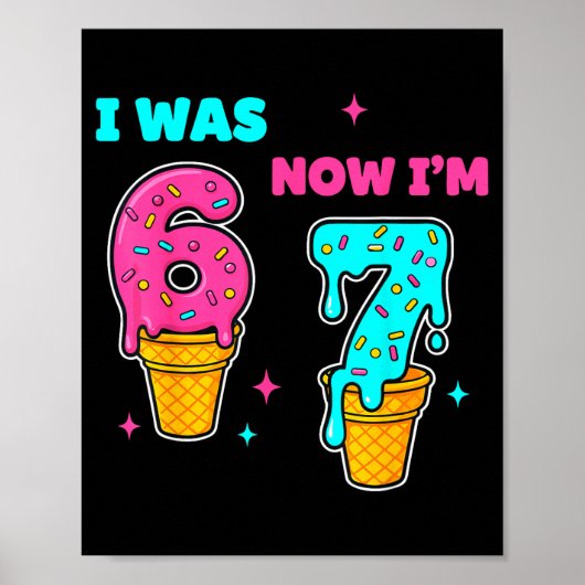 6歳だった僕は今7歳 お誕生日おめでとう 67 きっずギフト ポスター (正面)