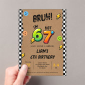 6歳だってば！7歳じゃない Boys 6歳の誕生日 アクリル招待状 (インサイチュ (ポータブル))