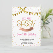 6歳で生意気なお誕生日テーマ 招待状 (スタンド正面)