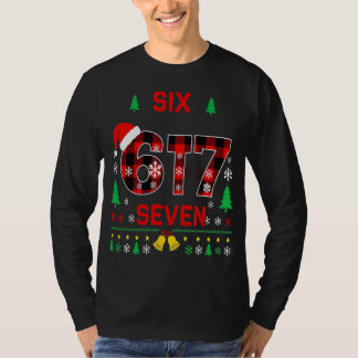 6歳と7歳の誕生日 クリスマス バッファロー プラッド Tシャツ