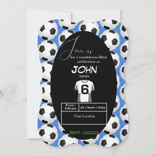 6歳のお祝いをキックスタート 招待状 (正面)