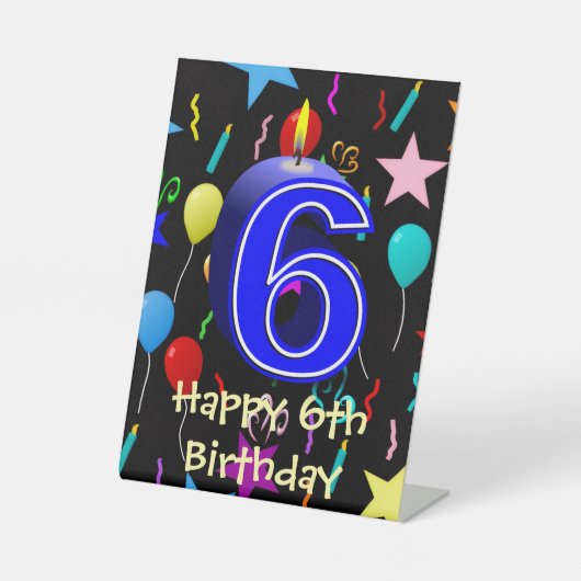 6歳のお誕生日おめでとう 台座サイン (正面)