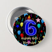 6歳のお誕生日おめでとう  缶バッジ (正面&裏面)