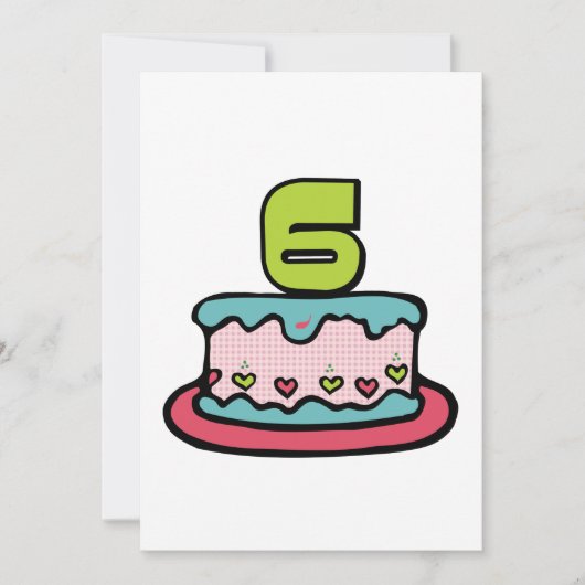 6歳のお誕生日ケーキ カード (正面)