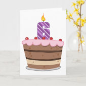 6歳のお誕生日ケーキ カード (黄色い花)