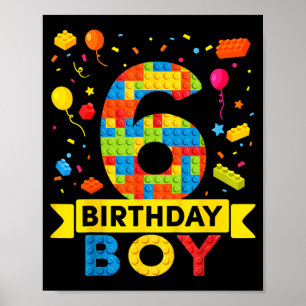 6歳のキッズ ブロック ビルダー 6歳の誕生日 ポスター