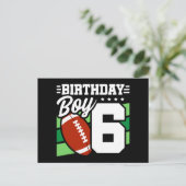 6歳のサッカーパーティーテーマ 6歳の誕生日男子 ポストカード (スタンド正面)