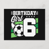 6歳のサッカーパーティー 女の子の6歳の誕生日 ポストカード (正面)