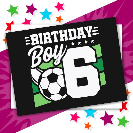 6歳のサッカーパーティー 誕生日 男の子 6歳 ポストカード