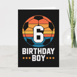 6歳のサッカー少年 誕生日おめでとう 6歳の誕生日お祝い 男の子用 カード