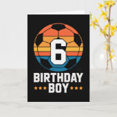 6歳のサッカー少年 誕生日おめでとう 6歳の誕生日お祝い 男の子用 カード (黄色い花)