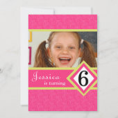 6歳のバースデーパーティ招待状ズゼブラガール 招待状 (正面)