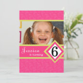 6歳のバースデーパーティ招待状ズゼブラガール 招待状 (スタンド正面)