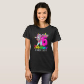 6歳のユニコーンのフロッシング 6歳の誕生日ユニコーン Tシャツ (正面フル)