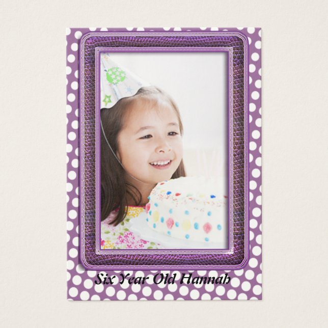 6歳の女の子の誕生日写真カード (正面)
