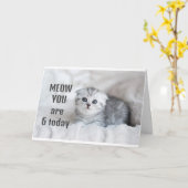 **6歳の少女の誕生日**カード カード (黄色い花)