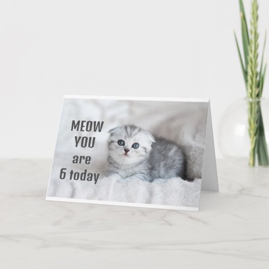 **6歳の少女の誕生日**カード カード (正面)