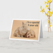 **6歳の少女の誕生日**カード カード (黄色い花)