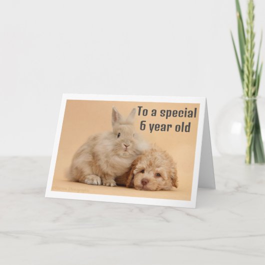 **6歳の少女の誕生日**カード カード (正面)