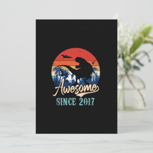 6歳の少年2017素晴らし第6誕生日恐竜 招待状 (スタンド正面)