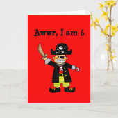 6歳の海賊の少年 カード (黄色い花)