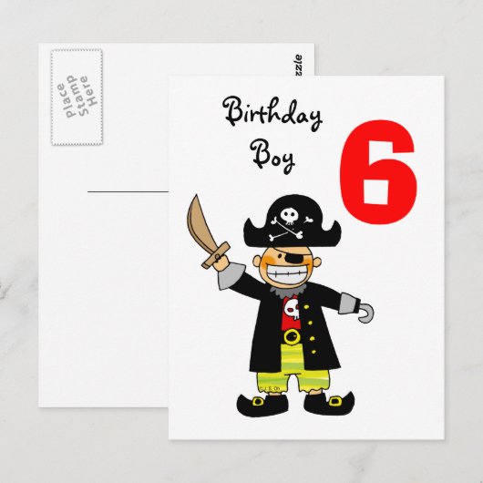 6歳の海賊 ポストカード (正面/裏面)
