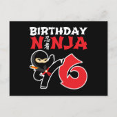 6歳の空手忍者パーティーキッズ6歳の誕生日 ポストカード (正面)