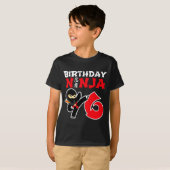 6歳の空手忍者パーティーキッズ 6歳の誕生日T Tシャツ (正面フル)
