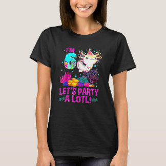 6歳の誕生日おめでとう ウーパールーパー 男の子 女の子 Tシャツ