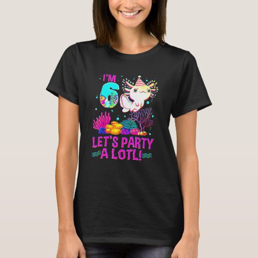 6歳の誕生日おめでとう ウーパールーパー 男の子 女の子 Tシャツ (正面)