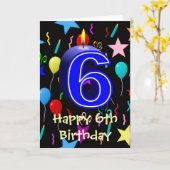 6歳の誕生日おめでとう カード (黄色い花)