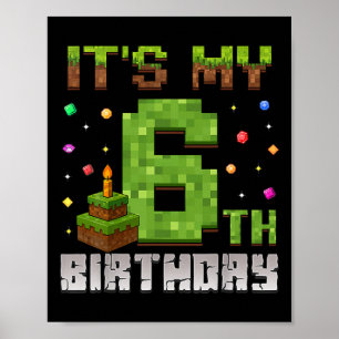 6歳の誕生日おめでとう ゲーマー 少年 誕生日パーティー ポスター