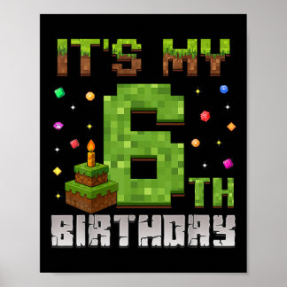 6歳の誕生日おめでとう ゲーマー 少年 誕生日パーティー ポスター