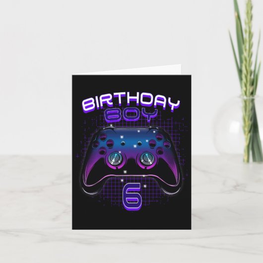 6歳の誕生日おめでとう ゲームコントローラー ゲーマー 6歳の誕生日 カード (正面)