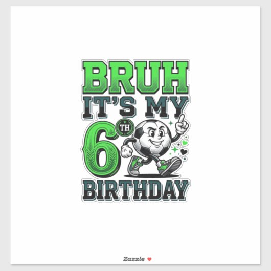 6歳の誕生日おめでとう サッカー少年 シール (シート)